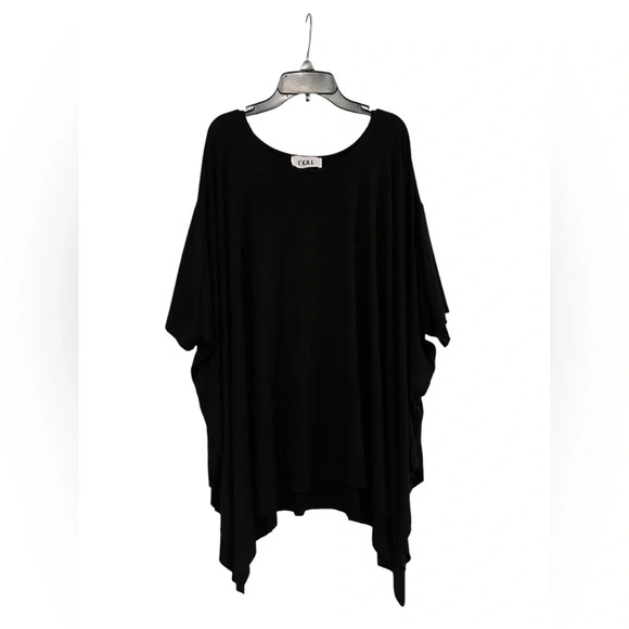 P. CILL Butter Soft Side Slit Cape Top Black Sz S/M - Picture 1 of 8